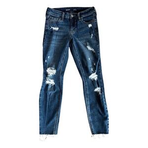 Old Navy Jeans Womens 0 Blue‎ Rockstar Super Skinny High Rise Dark Wash Ankle